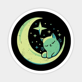 Moon Cat Cute Ethereal Cosmic Aesthetic Magnet